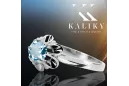 Klasický vintage Aquamarine Ring 925 Sterling Silver VRC004s